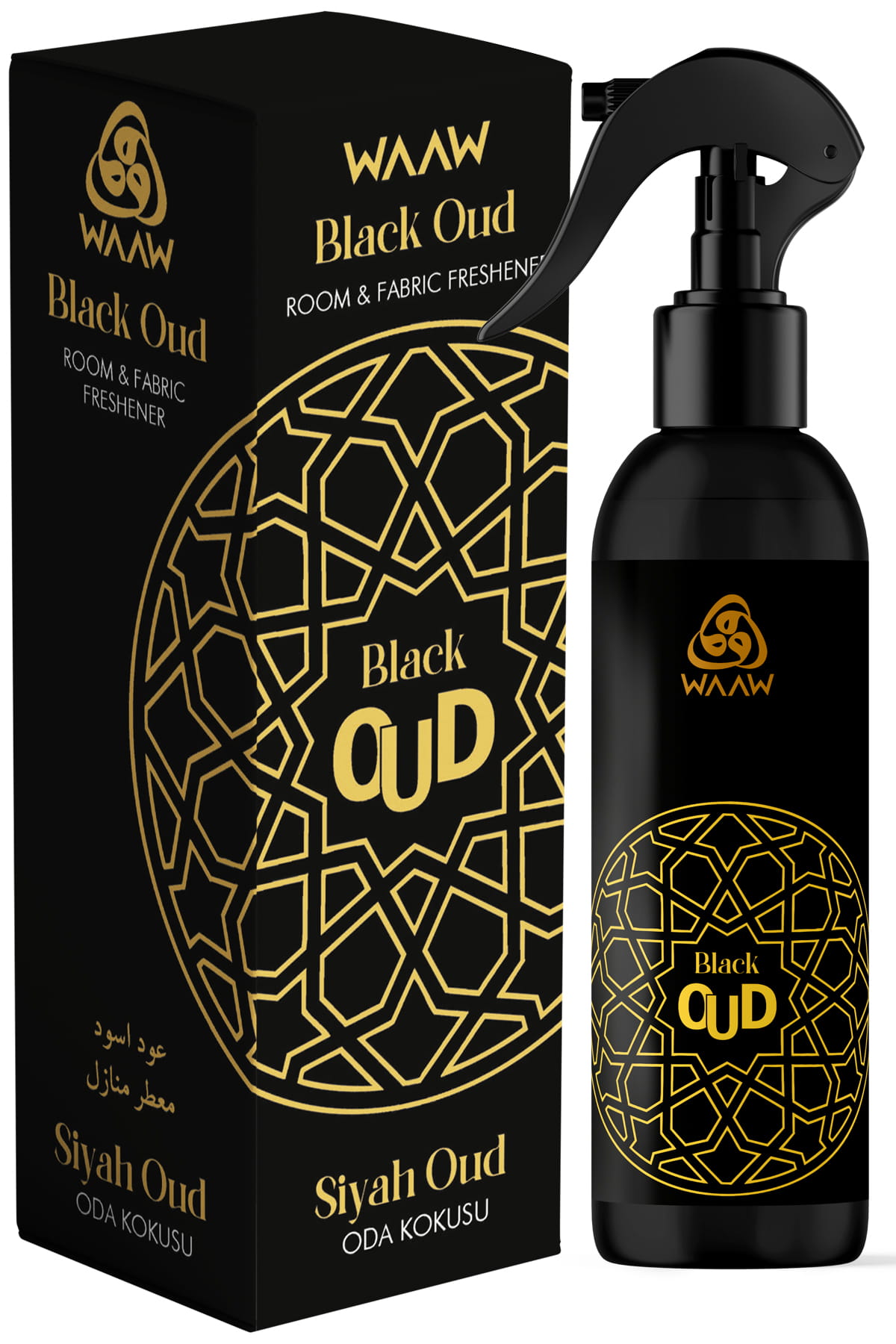 Toptan Siyah Misk & Black Oud Kokusu Sprey 400ml Alkolsüz Oda ve Seccade Kokusu