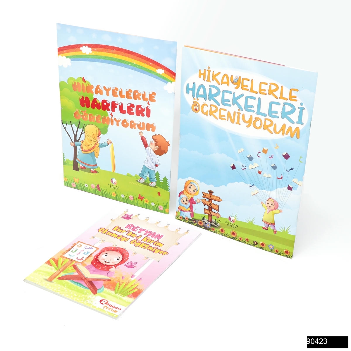 Toptan Furkan Çocuk – Hikayelerle Harekeleri Öğreniyorum + Furkan Çocuk – Hikayelerle Harfleri Öğreniyorum + Reyyan Çocuk – Kuran-Kerim Okumayı Öğreniyorum Elif-Ba (17*24)